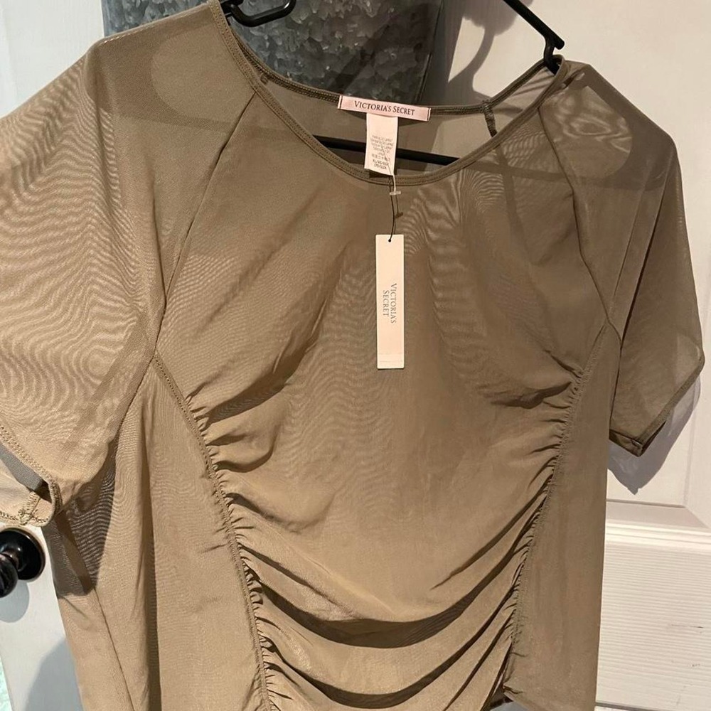 Victoria's Secret khaki green mesh crop top - Picture 3 of 5